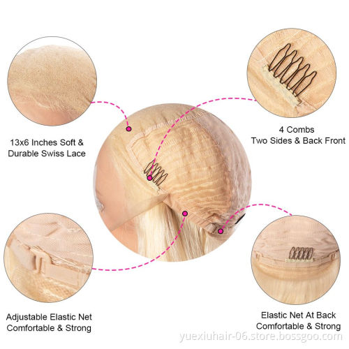 High quality  brazilian hair613 lace front wig human hair 613 straight wig lace front 613wig